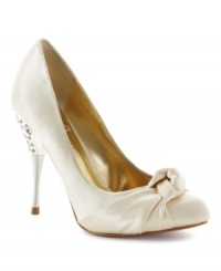 Feel like the belle of the ball in the Spelled evening pumps by Paris Hilton. The appeal of the rhinestone-embellished heel and lustrous satin upper will last way past midnight. Feel like the belle of the ball in the Spelled evening pumps by Paris Hilton. The appeal of the rhinestone-embellished heel and lustrous satin upper will last way past midnight.