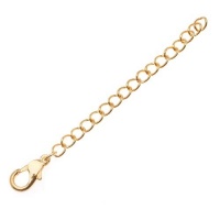 Gold Plated Chain Necklace Extender - 2 Inch W/ Lobster Clasp (5) Gold Plated Chain Necklace Extender - 2 Inch W/ Lobster Clasp (5)