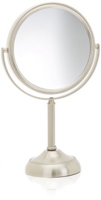 Jerdon JP910NB 6-Inch Tabletop Two-Sided Swivel Vanity Mirror with 10x Magnification, 11-Inch Height, Nickel Finish Jerdon JP910NB 6-Inch Tabletop Two-Sided Swivel Vanity Mirror with 10x Magnification, 11-Inch Height, Nickel Finish