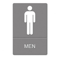 Headline Signs® ADA Sign, Men Restroom Symbol with Tactile Graphic, Molded Plastic, 6 x 9, Gray Headline Signs® ADA Sign, Men Restroom Symbol with Tactile Graphic, Molded Plastic, 6 x 9, Gray