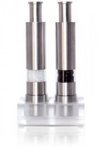 Pump & Grind Salt and Pepper Grinders, Stainless, Set of Two Pump & Grind Salt and Pepper Grinders, Stainless, Set of Two