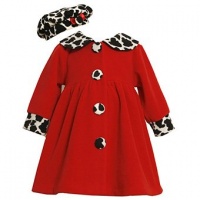 Bonnie Jean Girls Leopard Print Fleece Coat & Hat Set, Red, 3T Bonnie Jean Girls Leopard Print Fleece Coat & Hat Set, Red, 3T