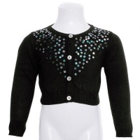 Bonnie Jean Girls 8/10 Black Sequin 4 Button Christmas Bolero Shrug Bonnie Jean Girls 8/10 Black Sequin 4 Button Christmas Bolero Shrug