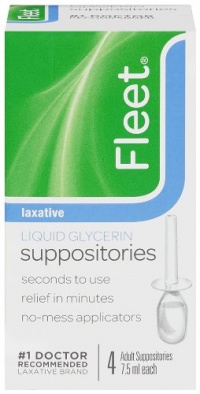 Fleet Adult Liquid Glycerin Suppositories, 4-Count Boxes (Pack of 3)