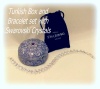 LIMITED EDITION BOXED SET: S Bracelet in a Turkish Jewelry Box set with Swarovski Crystals 7 8 Jewelry Round Purple Lavender, Certificate