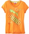 PUMA Girls 7-16 Tee, Orange Popsicle, Medium