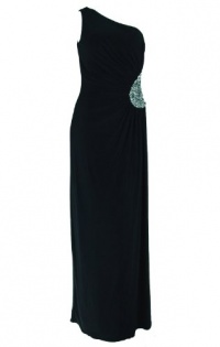 JS Boutique One Shoulder Fitted Evening Dress Black Size 4 JS Boutique One Shoulder Fitted Evening Dress Black Size 4