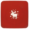 Waechtersbach Holiday Emma Small Flat Square Plates, Set of 2, Cherry with White Moose