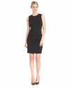 Elie Tahari Women's Emory Double Knit Sleeveless Crew Neck Sheath Dress, Black, 0