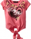 Baby Phat - Kids Girls 2-6X Print Tee With Tie, Pink Glow, 2T