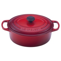 Le Creuset Signature Enameled Cast-Iron 9-1/2-Quart Oval French Oven, Cherry Le Creuset Signature Enameled Cast-Iron 9-1/2-Quart Oval French Oven, Cherry