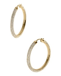 Michael Kors Gold Pave Crystal Medium Hoop Earrings MKJ2082 Michael Kors Gold Pave Crystal Medium Hoop Earrings MKJ2082