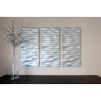 Ondata Textur 3D Wall Art - Set of 3 - 14W x 30H in. Ondata Textur 3D Wall Art - Set of 3 - 14W x 30H in.