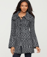 Cozy marled knit makes this sweater jacket from Style&co. standout! Perfect for layering all season long. (Clearance) Cozy marled knit makes this sweater jacket from Style&co. standout! Perfect for layering all season long. (Clearance)