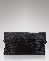 Finish your evening look with this beaded fold-over clutch from Le Regale. Finish your evening look with this beaded fold-over clutch from Le Regale.