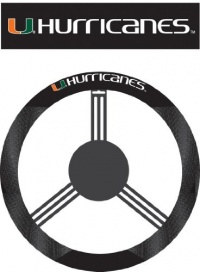 NCAA Miami Hurricanes Poly-Suede Steering Wheel Cover NCAA Miami Hurricanes Poly-Suede Steering Wheel Cover