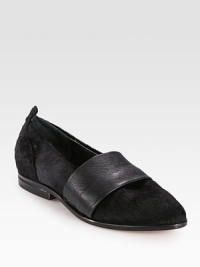Smooth leather and rich pony hair combine in this expertly crafted design. Pony hair and leather upperLeather lining and solePadded insoleImportedThis style runs large. We recommend ordering one half size down for a standard fit. Smooth leather and rich pony hair combine in this expertly crafted design. Pony hair and leather upperLeather lining and solePadded insoleImportedThis style runs large. We recommend ordering one half size down for a standard fit.
