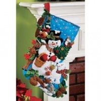 Bucilla 18-Inch Christmas Stocking Felt Applique Kit, Woodland Snowman Bucilla 18-Inch Christmas Stocking Felt Applique Kit, Woodland Snowman