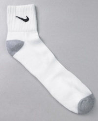 From Nike, a three pack of accommodating quarter socks designed to give you long-lasting comfort at the gym. From Nike, a three pack of accommodating quarter socks designed to give you long-lasting comfort at the gym.