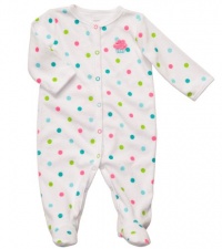 Carters Girls Newborn-9 Months Cupcake Terry Snap Footed Onesie (3 Months, White) Carters Girls Newborn-9 Months Cupcake Terry Snap Footed Onesie (3 Months, White)