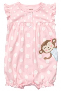 Carter's Monkey Peek-a-Boo Romper (Sizes NB - 9M) - pink, 6 months Carter's Monkey Peek-a-Boo Romper (Sizes NB - 9M) - pink, 6 months