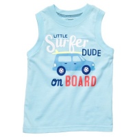 Carter's Boys 2T-4T Little Surfer Dude Muscle Tank (2T, Light Blue) Carter's Boys 2T-4T Little Surfer Dude Muscle Tank (2T, Light Blue)