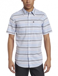 Quiksilver Men's Booked Tickets Short Sleeve Stripe Shirt Quiksilver Men's Booked Tickets Short Sleeve Stripe Shirt