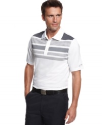 Keep your cool no matter where your at in this Greg Norman for Tasso Elba performance polo shirt featuring PlayDry® technology for increased comfort. Keep your cool no matter where your at in this Greg Norman for Tasso Elba performance polo shirt featuring PlayDry® technology for increased comfort.