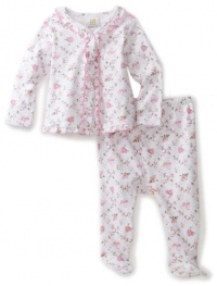 ABSORBA Baby-Girls Newborn Butterfly Print Two Piece Footed Pant Set, White/Pink, 3/6 ABSORBA Baby-Girls Newborn Butterfly Print Two Piece Footed Pant Set, White/Pink, 3/6