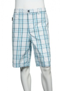 Shark Greg Norman for Tasso Elba Men's White Plaid Flat Front Walking Shorts Shark Greg Norman for Tasso Elba Men's White Plaid Flat Front Walking Shorts