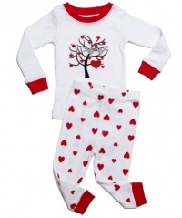 Leveret Love Tree 2 Piece Pajama 100% Cotton (Size 6M-5T) Leveret Love Tree 2 Piece Pajama 100% Cotton (Size 6M-5T)