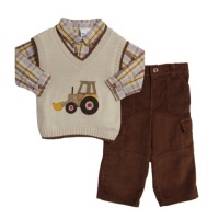 BT Kids Infant Boys 3 Piece Sweater Vest Plaid Button Up Shirt Corduroy Pants BT Kids Infant Boys 3 Piece Sweater Vest Plaid Button Up Shirt Corduroy Pants