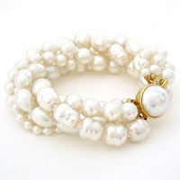 Majorica Pearl Multi Strand Mixed Pearl Bracelet