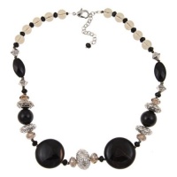 Pearlz Ocean Agate and Smokey Glass 19-inch Necklace