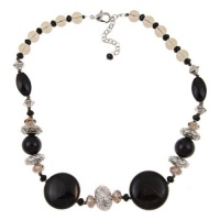 Pearlz Ocean Agate and Smokey Glass 19-inch Necklace Pearlz Ocean Agate and Smokey Glass 19-inch Necklace