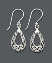 Subtle, sweet style. These intricate teardrop earrings by Giani Bernini highlight a scrolling filigree pattern in sterling silver. Approximate drop: 1-1/4 inches.