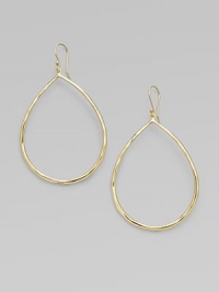 From the Glamazon Collection. Thin faceted hoops of 18k gold make a simple yet sophisticated statement.18k gold Length, about 2½ Ear wire Made in Italy