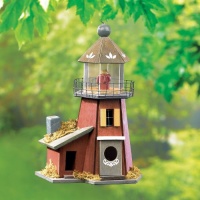 Gifts & Decor Nautical Nest Wood Lighthouse Bird House Gifts & Decor Nautical Nest Wood Lighthouse Bird House