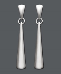 Frame your face with chic, structural style. Earrings feature a sleek teardrop design in sterling silver. Approximate drop width: 1/4 inch. Approximate drop length: 1-1/2 inches. Frame your face with chic, structural style. Earrings feature a sleek teardrop design in sterling silver. Approximate drop width: 1/4 inch. Approximate drop length: 1-1/2 inches.