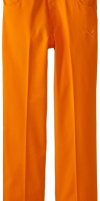 Puma Golf NA Boy's 5 Pocket Pant, Vibrant Orange, Small Puma Golf NA Boy's 5 Pocket Pant, Vibrant Orange, Small