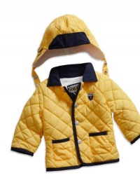 GUESS Newborn Quilted Jacket with Hat (0-9M), GOLD (6/9M) GUESS Newborn Quilted Jacket with Hat (0-9M), GOLD (6/9M)