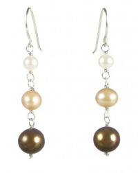 Golden Multi-Colored Freshwater Cultured Pearl Drop Earrings Golden Multi-Colored Freshwater Cultured Pearl Drop Earrings