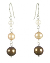 Golden Multi-Colored Freshwater Cultured Pearl Drop Earrings