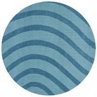 St. Croix Handmade Wool Waves Rug 6x6 foot Round, BLUE St. Croix Handmade Wool Waves Rug 6x6 foot Round, BLUE