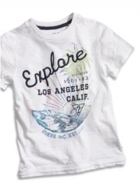 GUESS Kids Boys Big Boy Explore Slub Tee, WHITE (12/14) GUESS Kids Boys Big Boy Explore Slub Tee, WHITE (12/14)