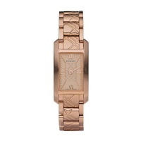 BURBERRY BU1111 Women's Rose Gold Tone Watch with Etched Signature Pattern Bracelet BURBERRY BU1111 Women's Rose Gold Tone Watch with Etched Signature Pattern Bracelet
