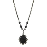 Victorian Gothic Black & Crystal Pendant Necklace Victorian Gothic Black & Crystal Pendant Necklace