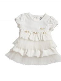 GUESS Kids Girls newborn short-sleeve tiered dress and pantie set (0-9m), OFF WHITE (6/9M) GUESS Kids Girls newborn short-sleeve tiered dress and pantie set (0-9m), OFF WHITE (6/9M)