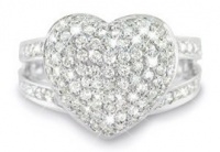 CleverEve Luxury Series Double Bridge Pave Set Diamond Band w/ a Large Pave Set Diamond Heart - 1.10 ct.wt. (in 18K White Gold, 18K Yellow Gold, or Platinum) CleverEve Luxury Series Double Bridge Pave Set Diamond Band w/ a Large Pave Set Diamond Heart - 1.10 ct.wt. (in 18K White Gold, 18K Yellow Gold, or Platinum)