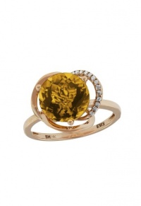 Effy Jewlery 14K Rose Gold Citrine and Diamond Ring, 3.15 TCW Ring size 7